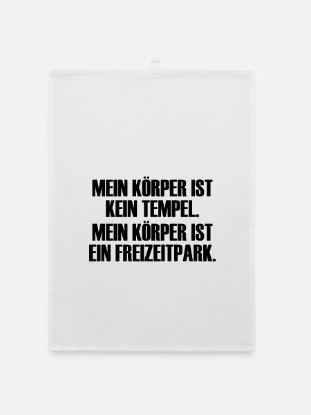 Mein Körper ist ein Freizeitpark! - Organic Geschirrtuch - Weiß - Vorne