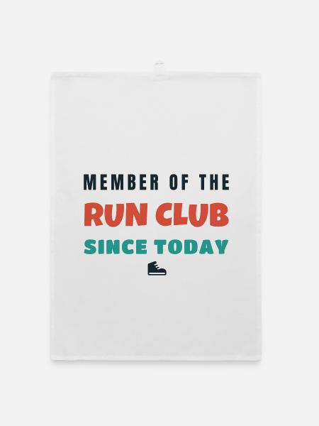 Run Club Member Since Today Lauf Spruch - Organic Geschirrtuch - Weiß - Vorne