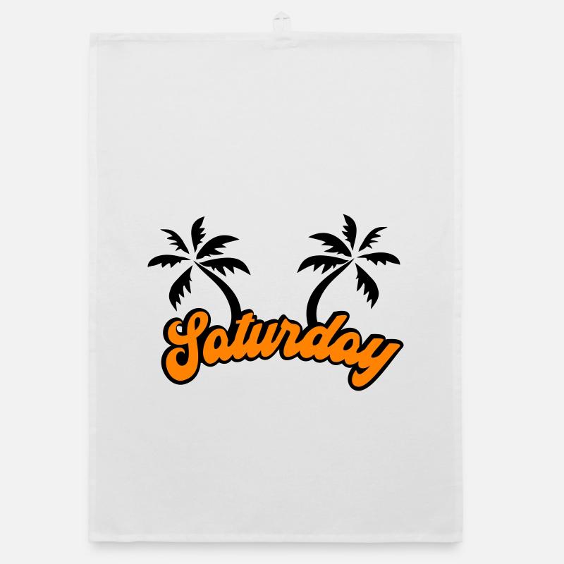 Saturday Das Wochenende Design - Organic Geschirrtuch - Weiß
