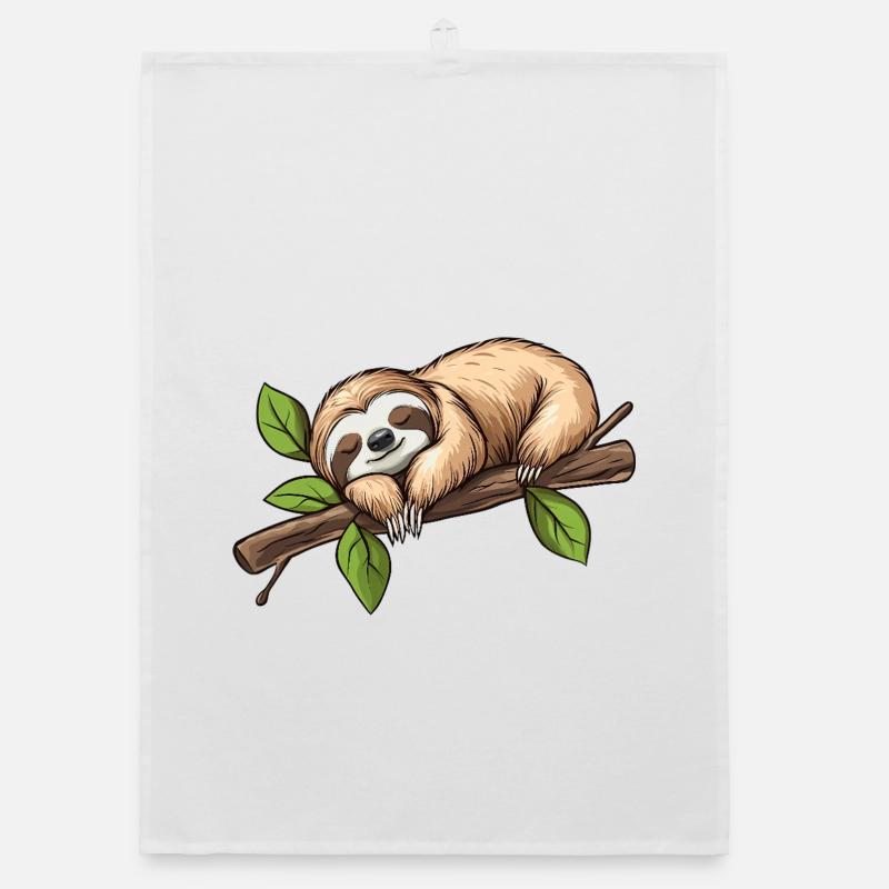 Cute Sleeping Sloth Organic dish towel