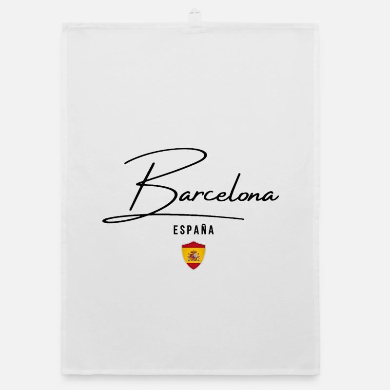 Design élégant Barcelone, j’adore Barcelone Torchon bio