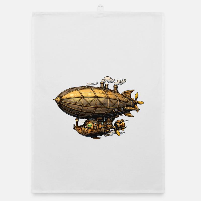 Steampunk Luftschiff Zeppelin Organic Geschirrtuch