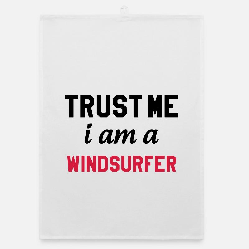 Windsurfen / Windsurfer / Windsurf / Windsurfing - Organic Geschirrtuch - Weiß
