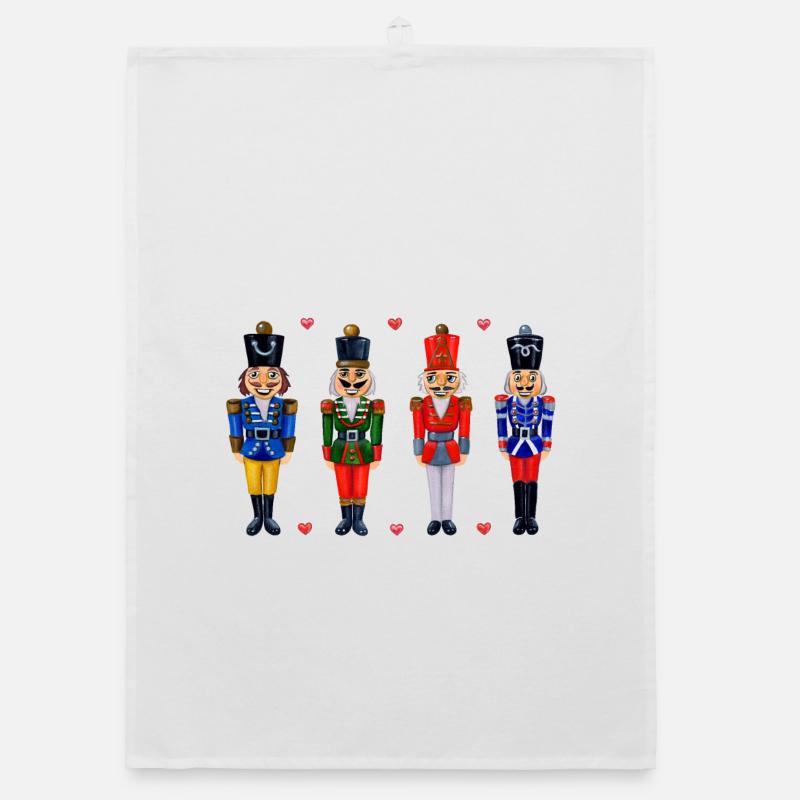 VIER LUSTIGE NUSSKNACKER Organic Geschirrtuch