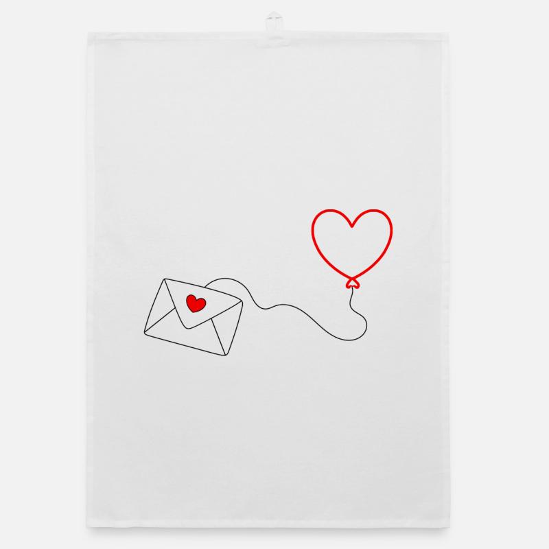 Saint-Valentin, Saint-Valentin, Saint-Valentin - Torchon bio - blanc
