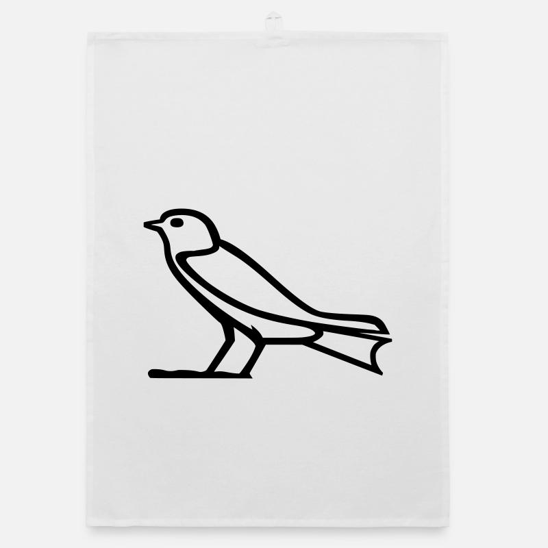 Vogel-Hieroglyphe Organic Geschirrtuch