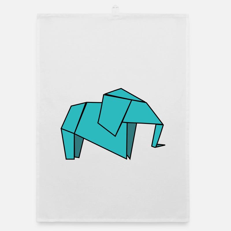 Origami Elephant Organic dish towel