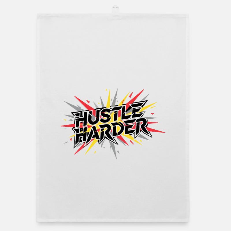 Hustle Harder Graffiti Pulse Organic Geschirrtuch