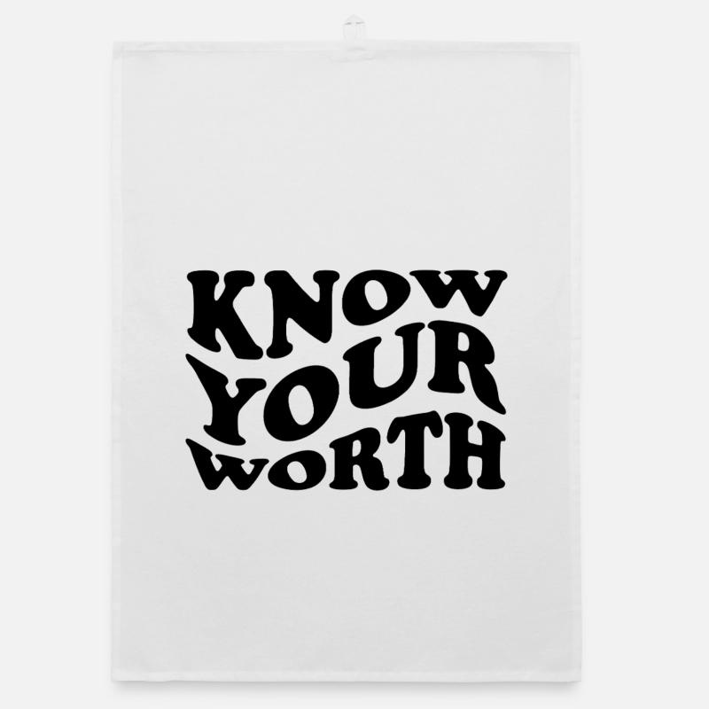 Know Your Worth – Self-Love Statement Organic dish towel
