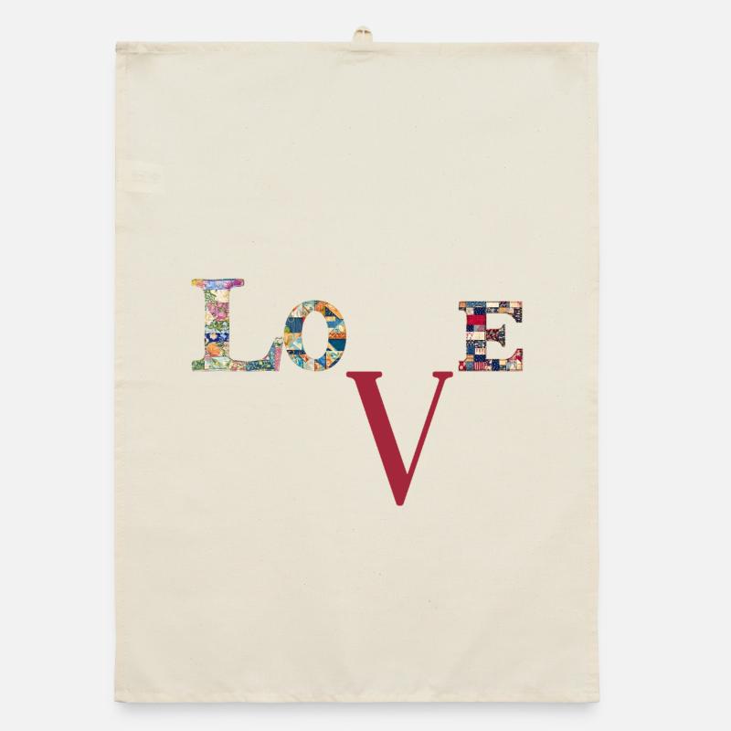 J’adore la typographie patchwork Torchon bio