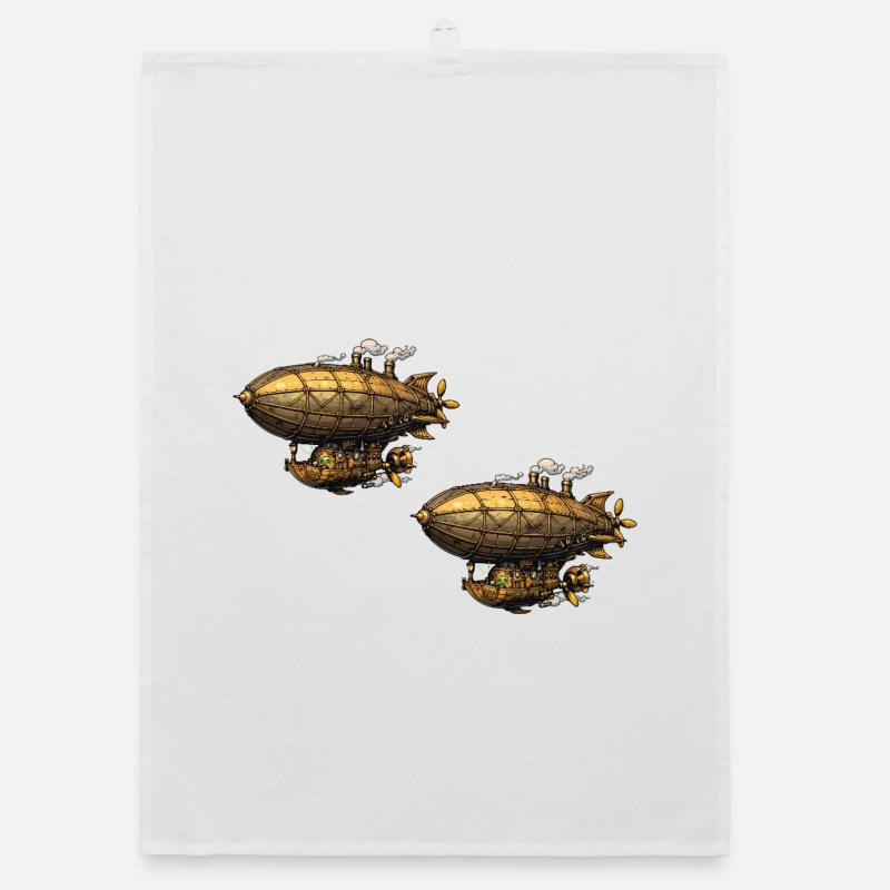 Steampunk Luftschiffe Zeppelin Organic Geschirrtuch