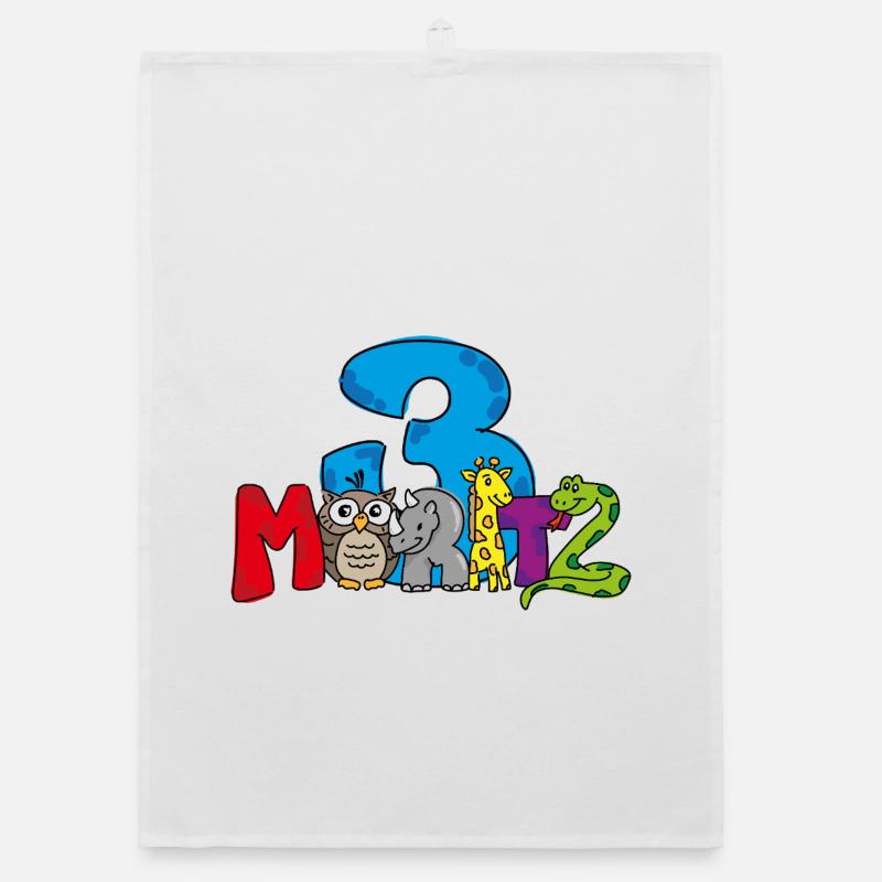 3e anniversaire de Moritz - Torchon bio - blanc
