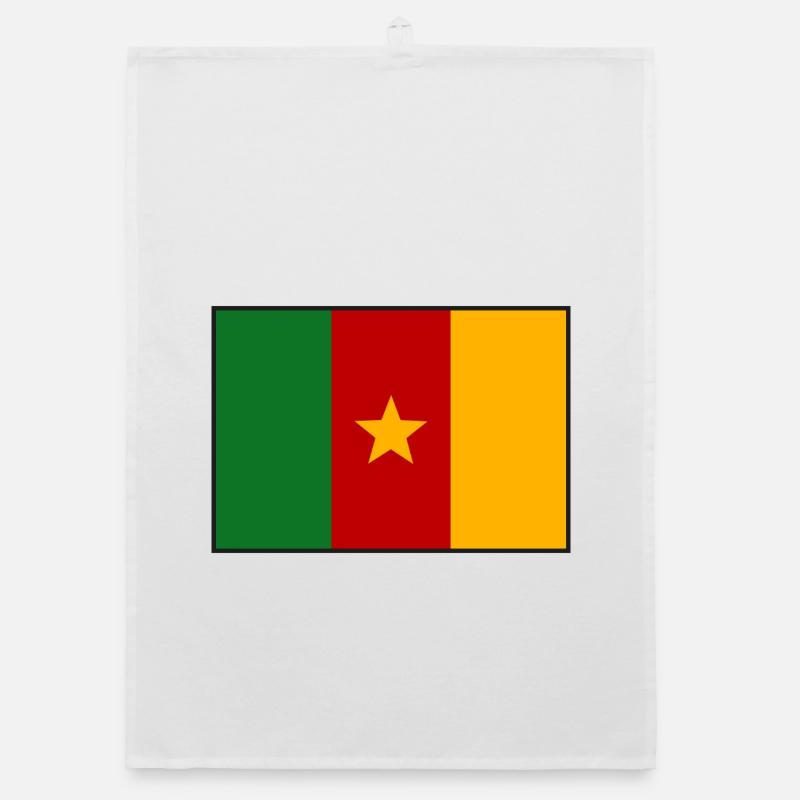 Cameroon Flag Organic dish towel