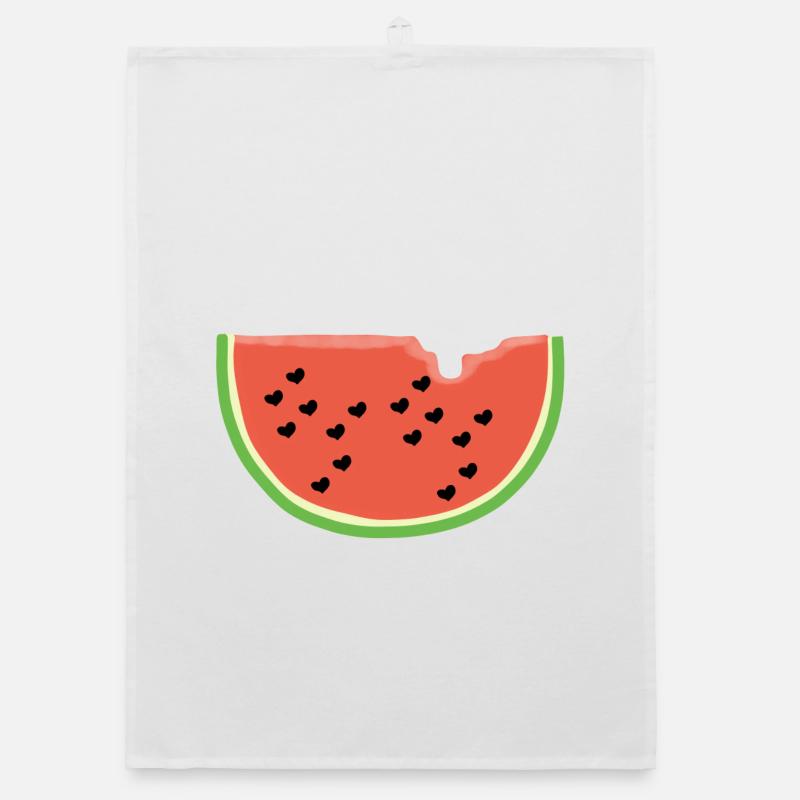 Melone mit Herz - Geschenk - Wassermelone - Comic Organic Geschirrtuch