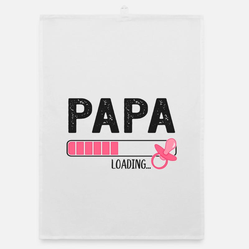 Papa Loading Werdender Vater Schwangerschaft Organic Geschirrtuch