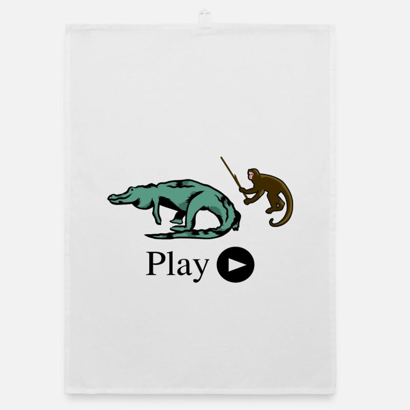 Affe und Krokodil Organic Geschirrtuch