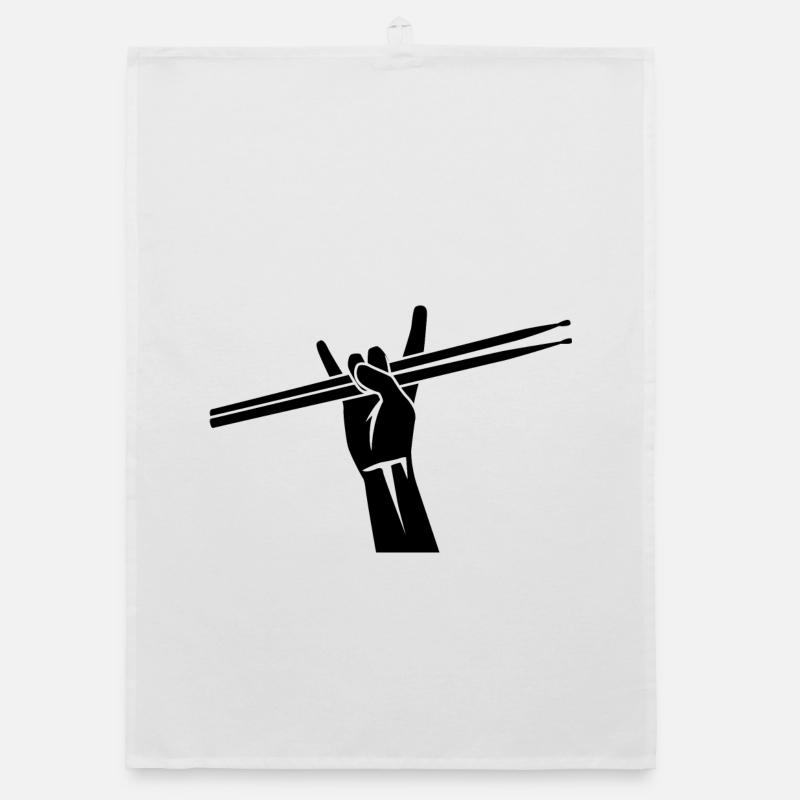 Drummer hand sketch Organic dish towel