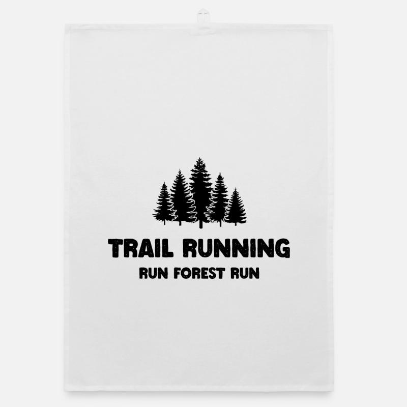 Course à pied - Run Forest Run - Torchon bio - blanc