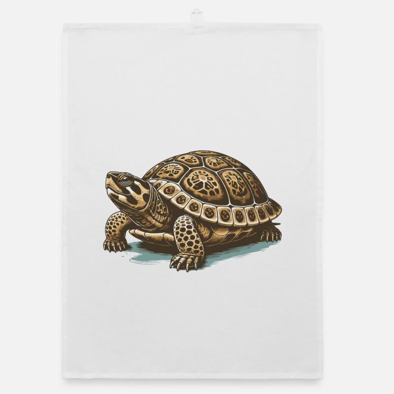 Schildkröte - Organic Geschirrtuch - Weiß