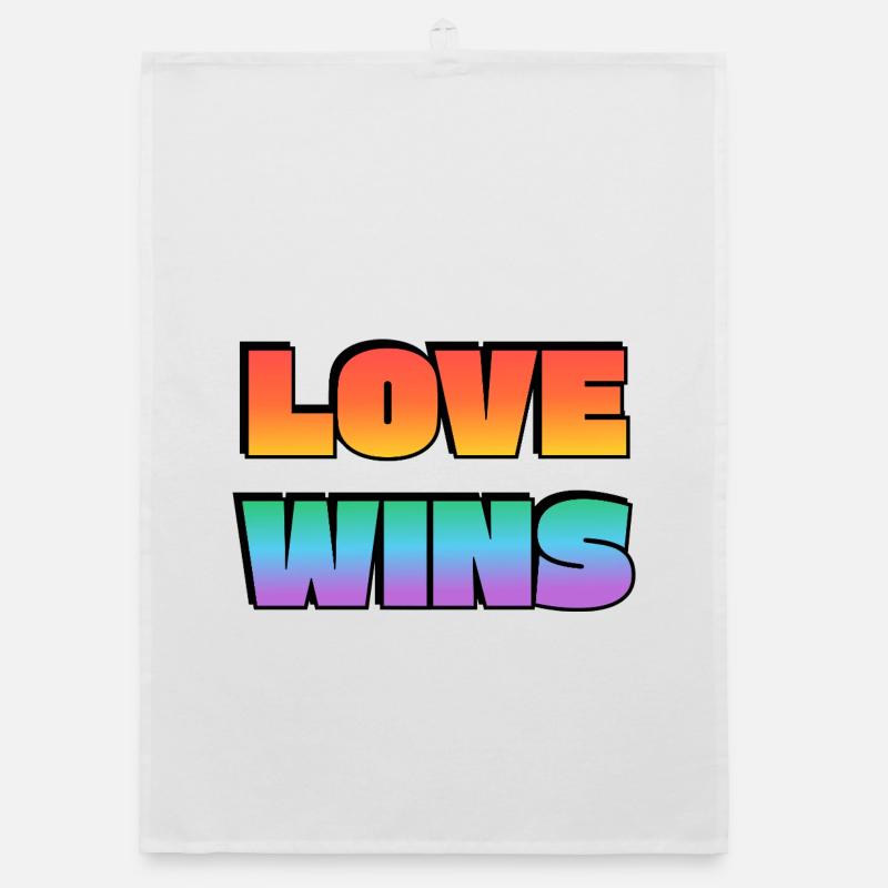 Love Wins Gradient Bold Text Organic dish towel