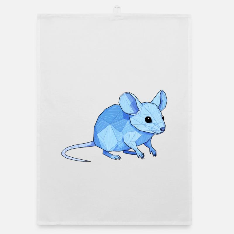Blue Low-Poly Mouse Organic dish towel