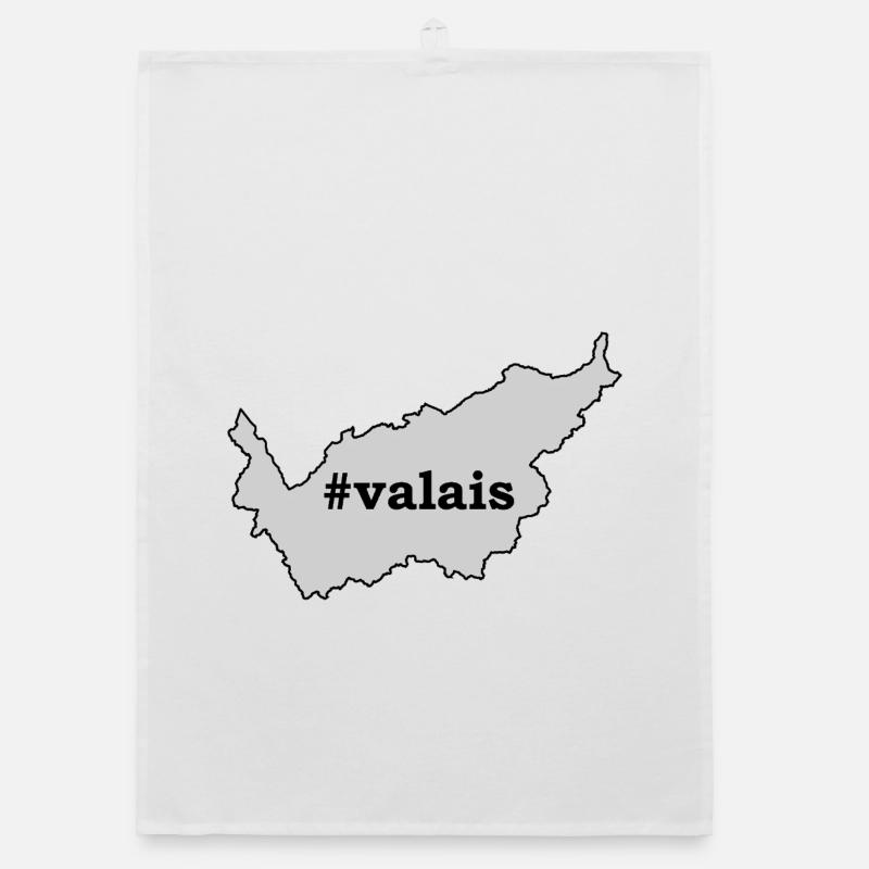 VS Valais / Wallis - Organic Geschirrtuch - Weiß