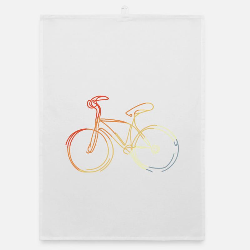 Cycling Drawing Retro Style Organic dish towel