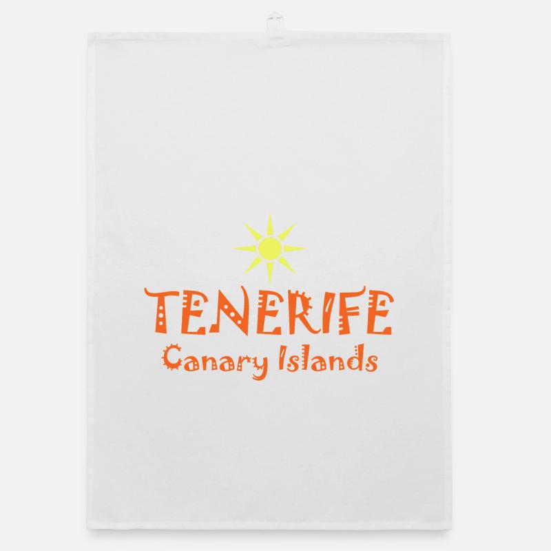 Tenerife, îles Canaries, style coucher de soleil - Torchon bio - blanc
