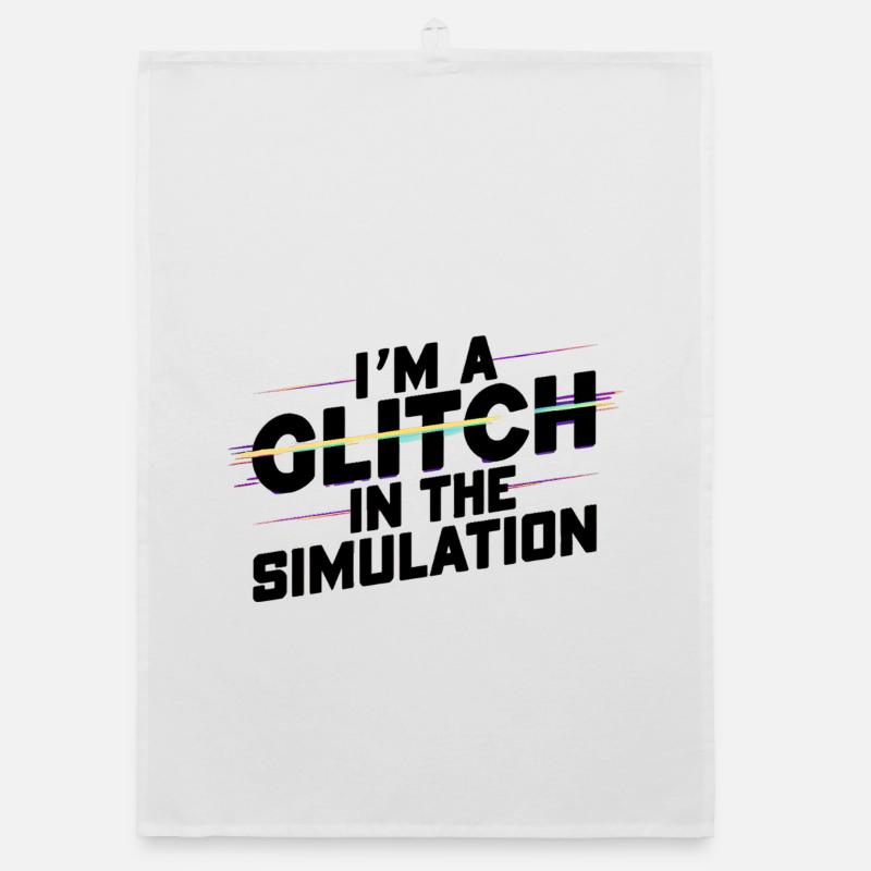 I'm a Glitch in the Simulation Organic dish towel