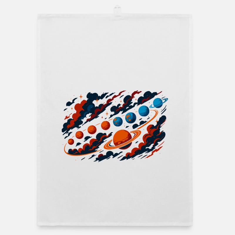 Planets Solar System Universe Fun Astronomical Organic dish towel