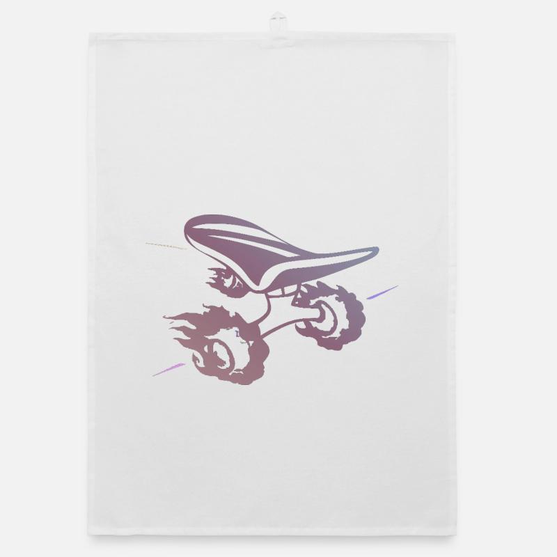 Gradient skateboard Silhouette Ride - Organic Geschirrtuch - Weiß