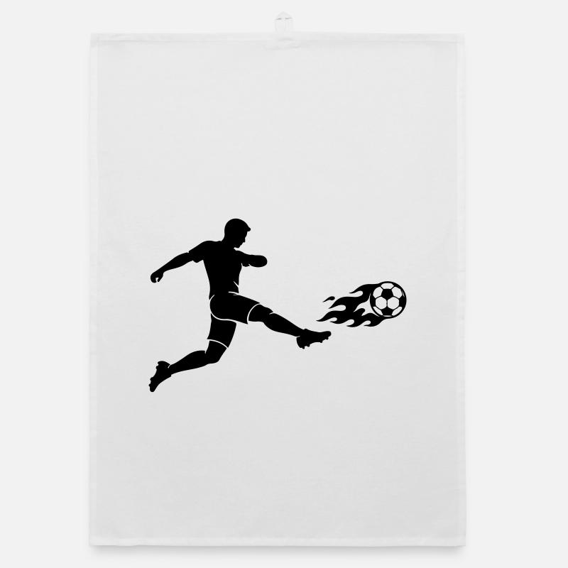 Soccer Striker Silhouette Organic dish towel