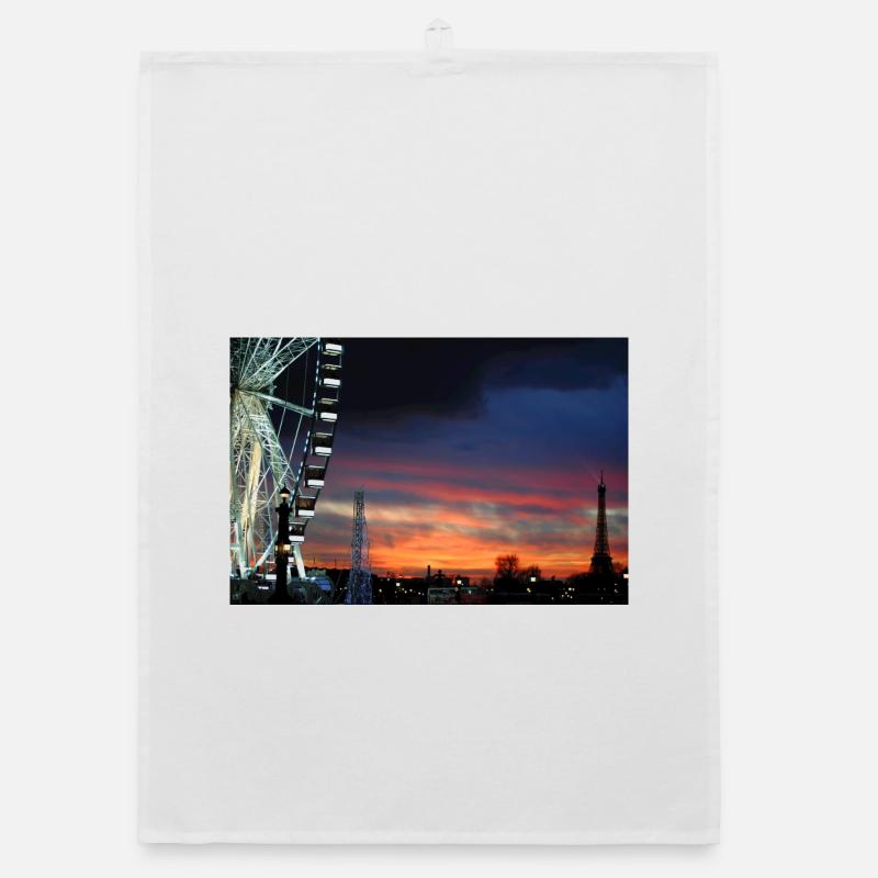 Paris à la grande roue du coucher du soleil Torchon bio