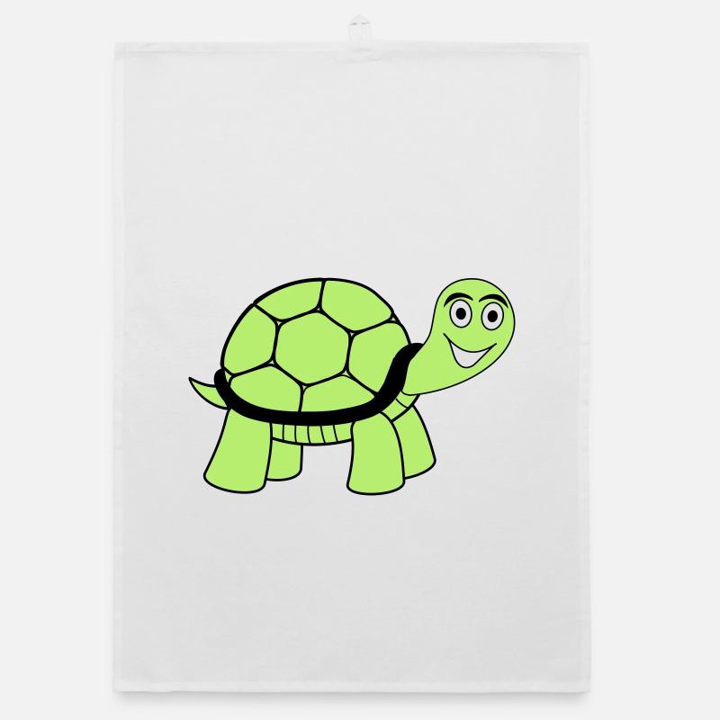 Schildkröte - Organic Geschirrtuch - Weiß