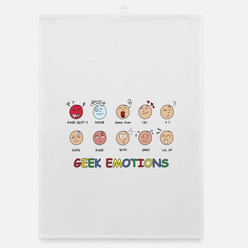 GEEK EMOTIONS - SCHWARZER TEXT Organic Geschirrtuch