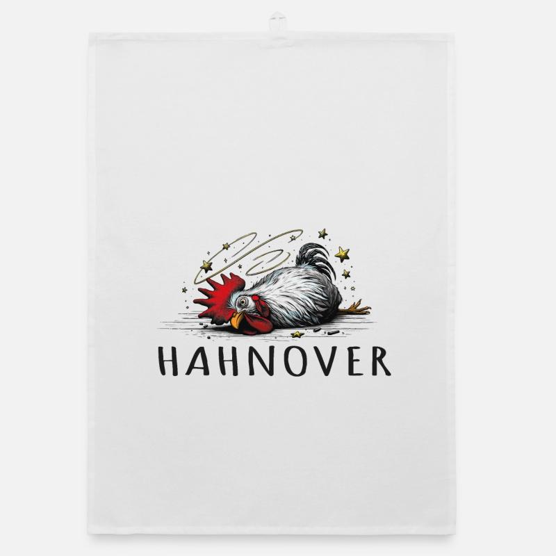 hahnover hangover illustration hendl hahn Organic Geschirrtuch