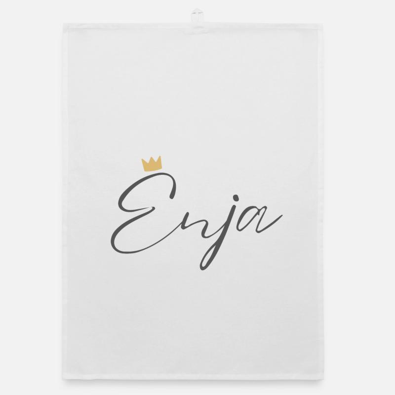 Prinzessin Enja Crown Hemd – Name mit Buchstabe E Organic Geschirrtuch