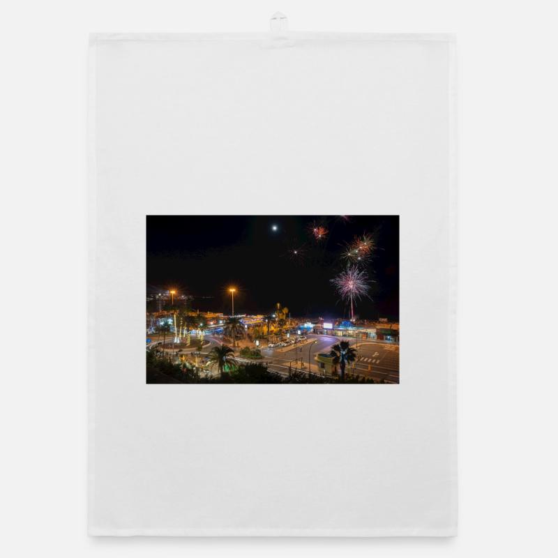 Maspalomas Silvesternacht - Organic Geschirrtuch - Weiß