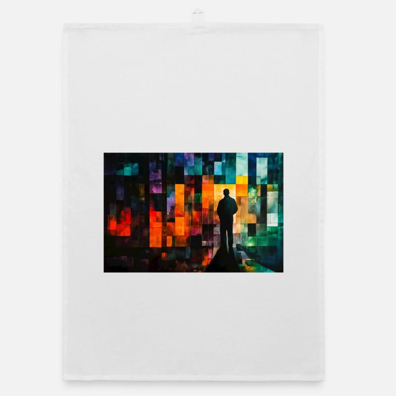 Color Mosaic Shadow Path Organic dish towel