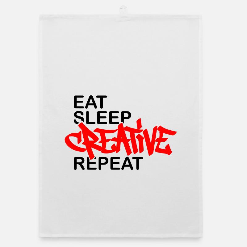 Eat Sleep Creative Repeat Organic dish towel