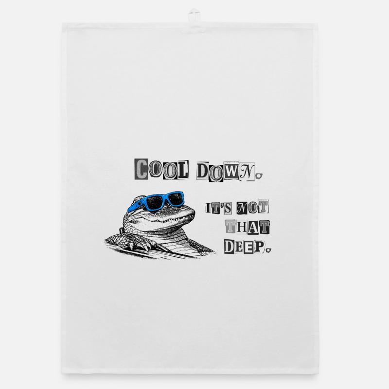 Cool Down – It's Not That Deep Crocodile Meme Organic dish towel