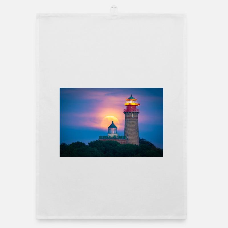 Moonlight Lighthouse Coast Organic dish towel