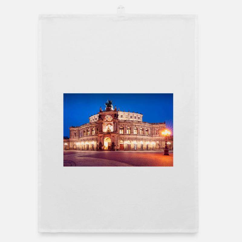 Dresden Semperoper in the evening light Organic dish towel