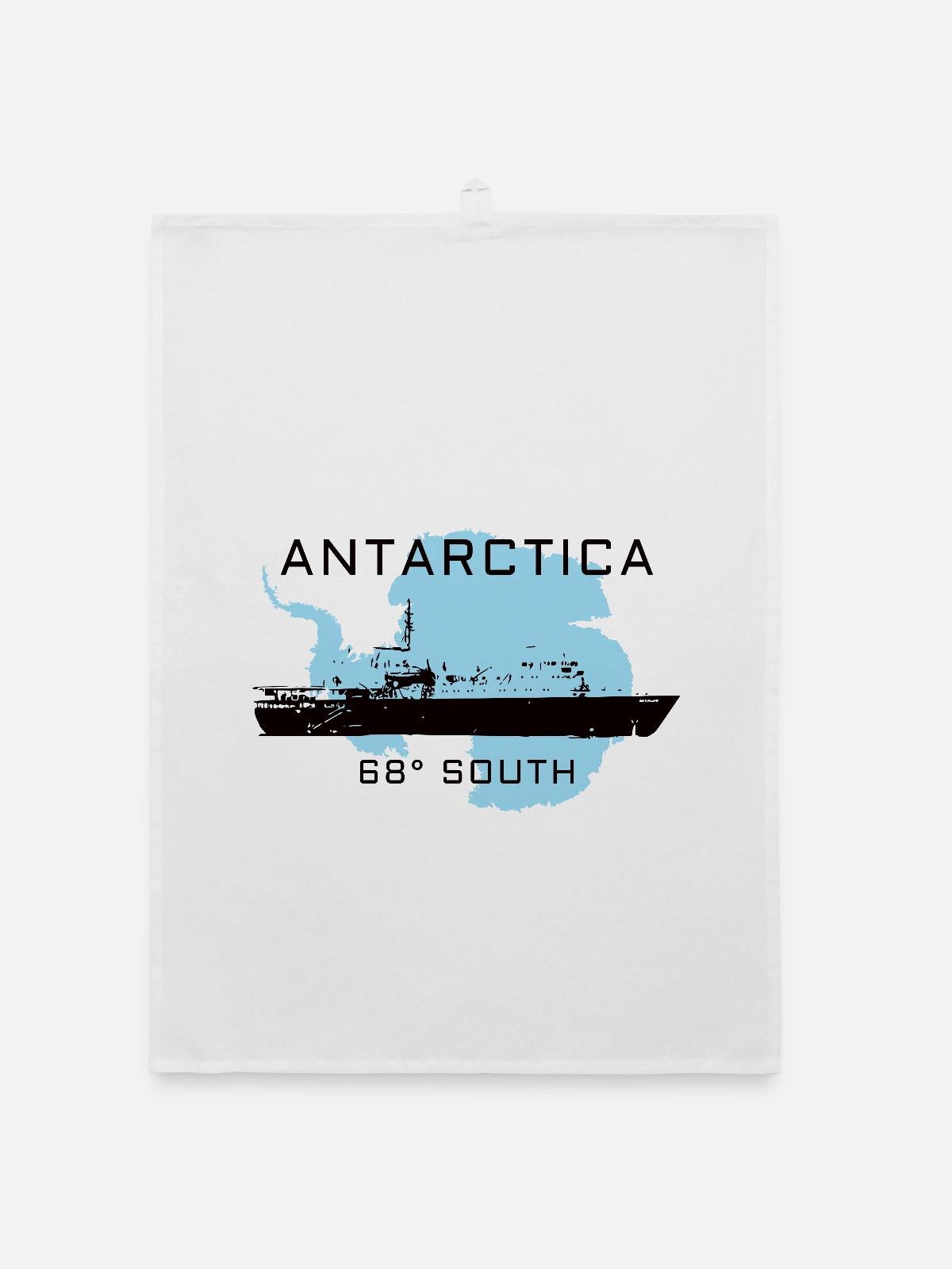 Antarktika Expedition 68°S - Organic Geschirrtuch - Weiß - Vorne