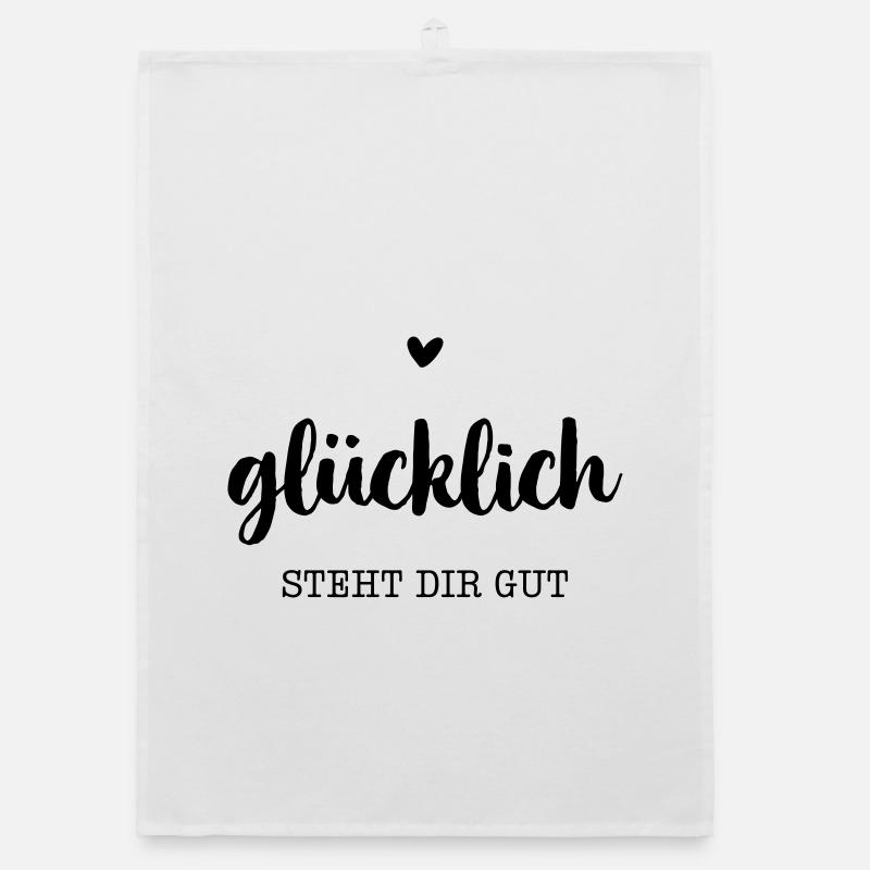 Glücklich steht dir gut - Herz Organic Geschirrtuch