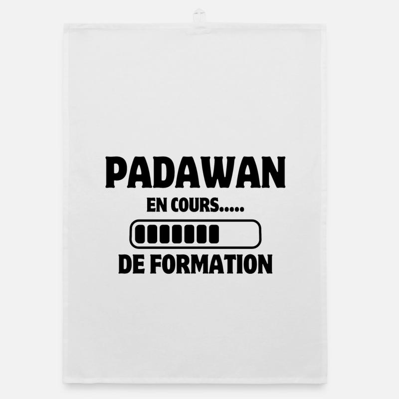 stagiaire, padawan, formation, travail - Torchon bio - blanc