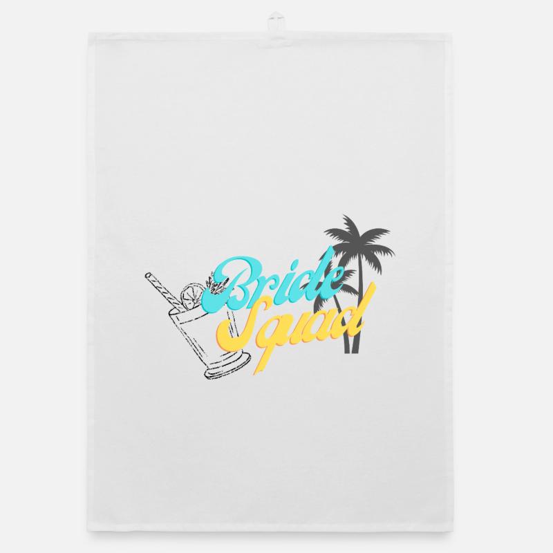 Bride Squad Tropical Sunset Design Organic dish towel