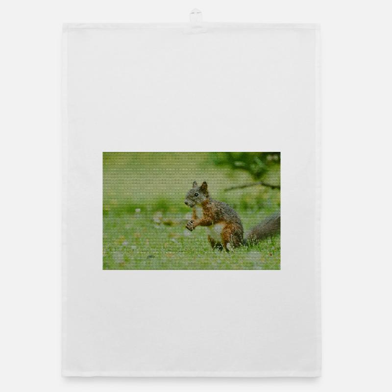 Squirrel Forest Pattern Organic dish towel