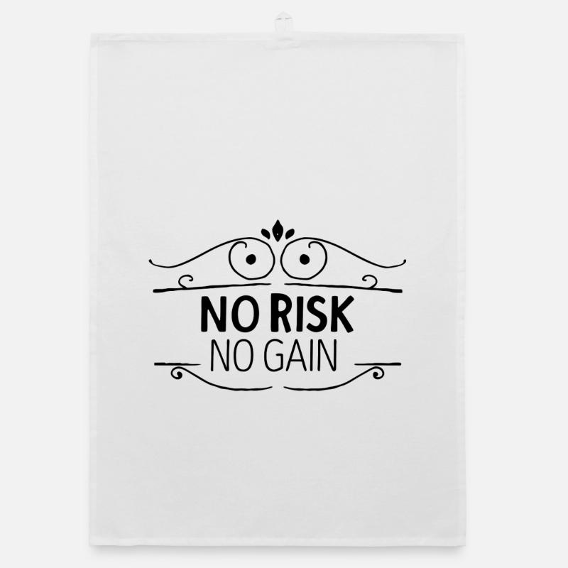 Aucun risque, aucun gain – Conception du succès motivant Torchon bio