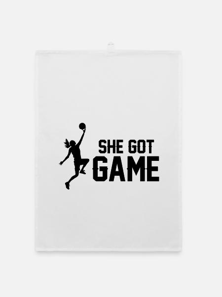 Frauen Basketball - Organic Geschirrtuch - Weiß - Vorne